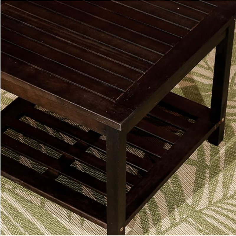 Eucalyptus 2-Shelf Side Table, Durable and Stylish for Outdoor Use