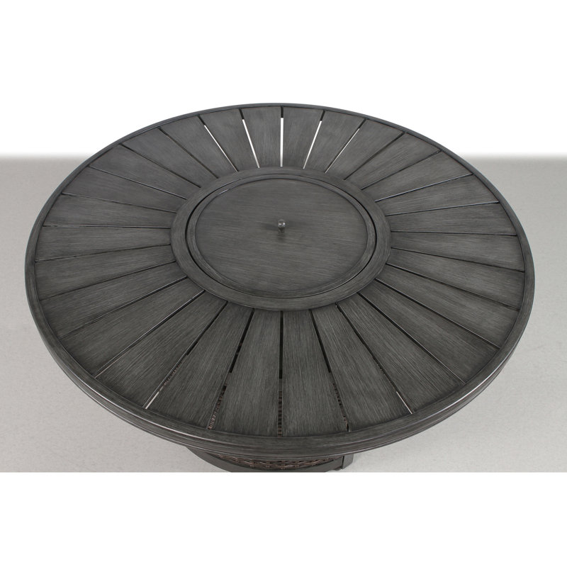 Foyer de table au propane 52 W x 25 H, aluminium, 60000, chaleur et rouille, gris mélangé, foyer d'extérieur pour l'extérieur, 25 heures, lieu de rassemblement pour