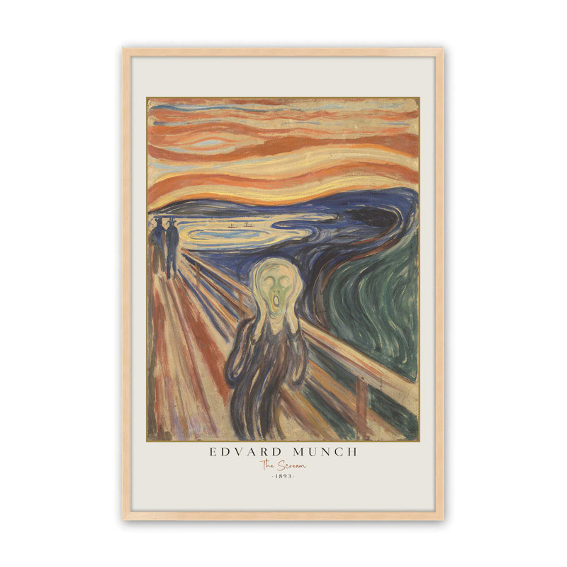«The Scream» par Edvard Munch v3 , H 37 po x l 25 po, Érable brut