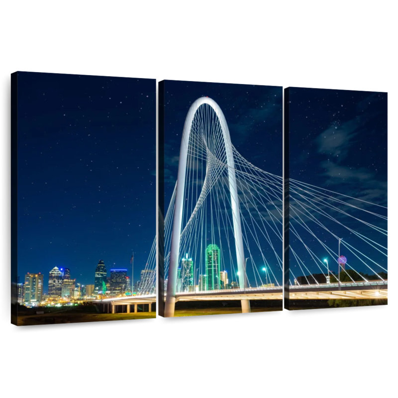 Pont Margaret Hunt Hill de nuit, H 20 po x l 33 po