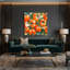 Fruit, persimmon, art mural sur toile vert-60152156