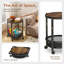 Étagère portable pliante ronde, table basse, unité de rangement, table d'appoint-2103984776
