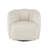 Polyester Arched Swivel Cream Accent Chair