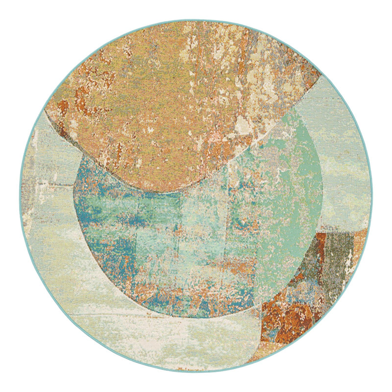 Keazia Indoor/Outdoor Area Rug, Round 5'3"