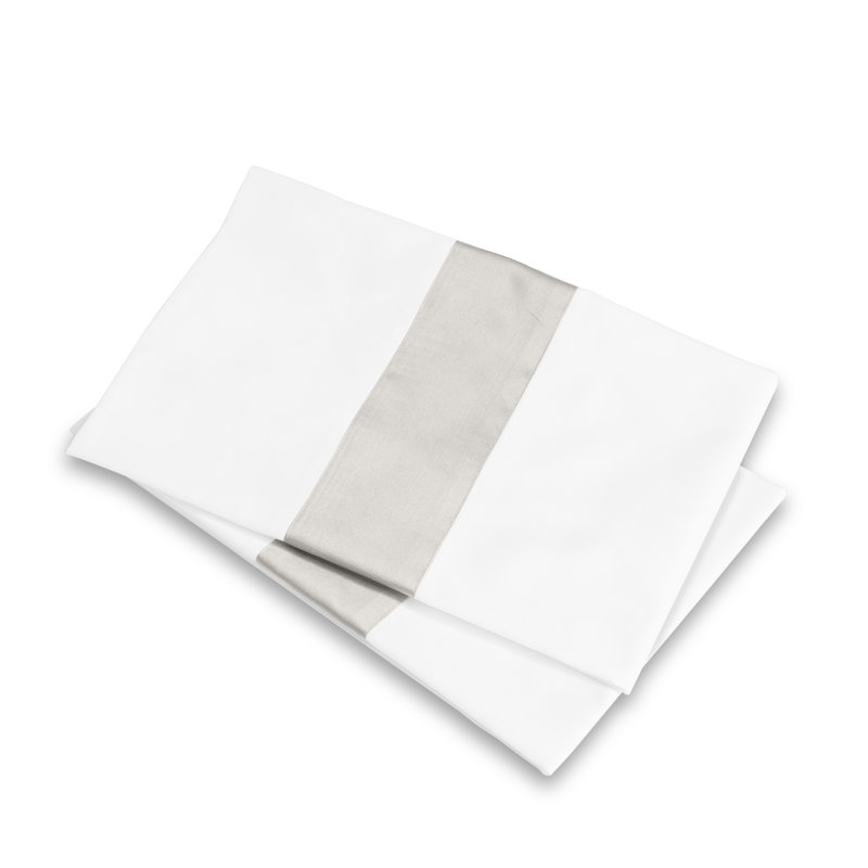 Aida Pillow Case, Standard Pillowcase, White/Pearl