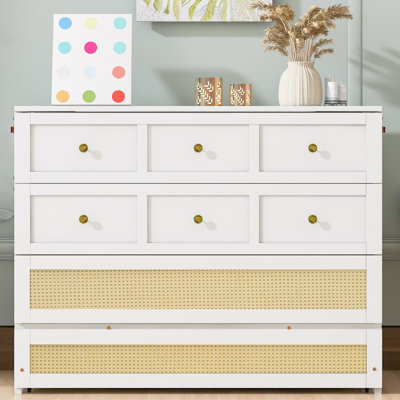 Full Size White Bed, Stable Sleep Support, Spacious Drawers For Organization Unique Design, Load - Bearing, Multifunctional Storage