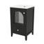 Meuble-lavabo de 20 po avec lavabo et porte en verre à fermeture douce et silencieuse-1874781876