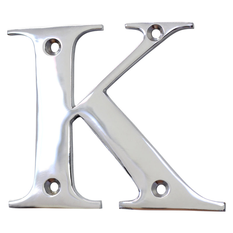 Lettre de montage en laiton 3 po H, Chrome poli, K