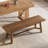 55.12-inch Solid Wood Dining Bench, Farmhouse Long Kitchen Bench With Strengthened Legs For Dining Room, Kitchen, Restaurant, Natural Brown-1696127699