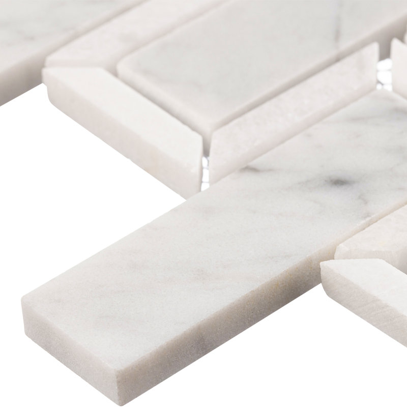 Turret Natural Stone Tile Mosaic Sheet, Frost