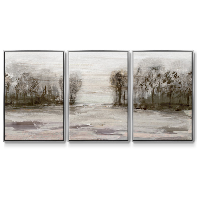 Near Near Graham Mountain, reproduction sur toile 3 pièces, Argenté, H 40 po x l 78 po x P 2 po