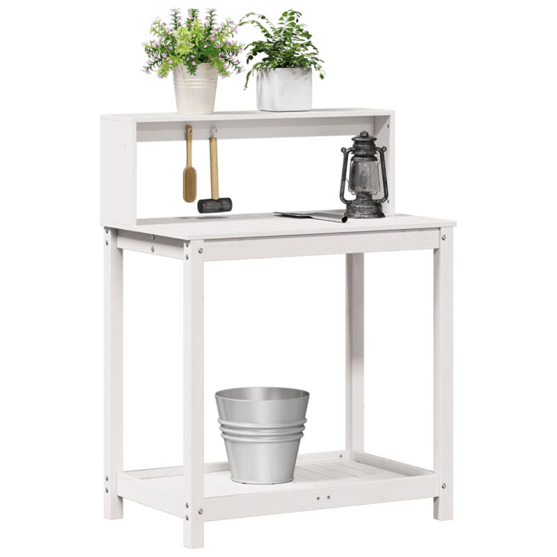 Arleny Wood Potting Bench, White