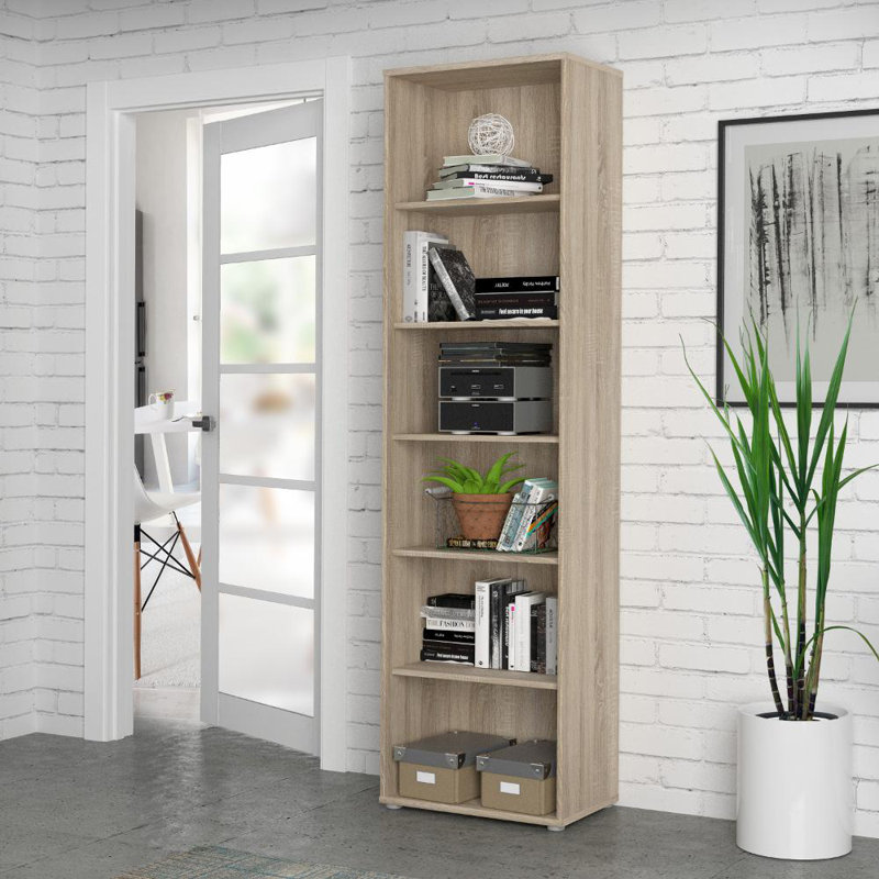 Frogerth 197.5cm H Standard Bookcase, 197.5cm H x 54cm W x 34.8cm D, Sonoma Oak