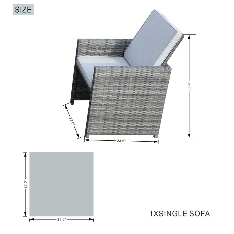 Chaises de salle à manger d'extérieur en aluminium et osier 2 - Brun, Gris