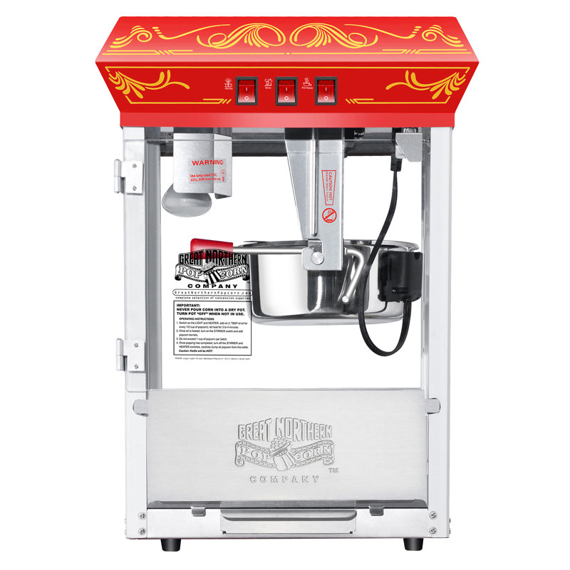 Great Northern Popcorn 8 Oz. Tabletop Popcorn Machine, Red
