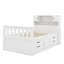 Twin Size Platform Bed, Captain Bed Frame With 4 Storage Drawers And Bookcase And Shelves, Multi-Funtional Storage Bed
