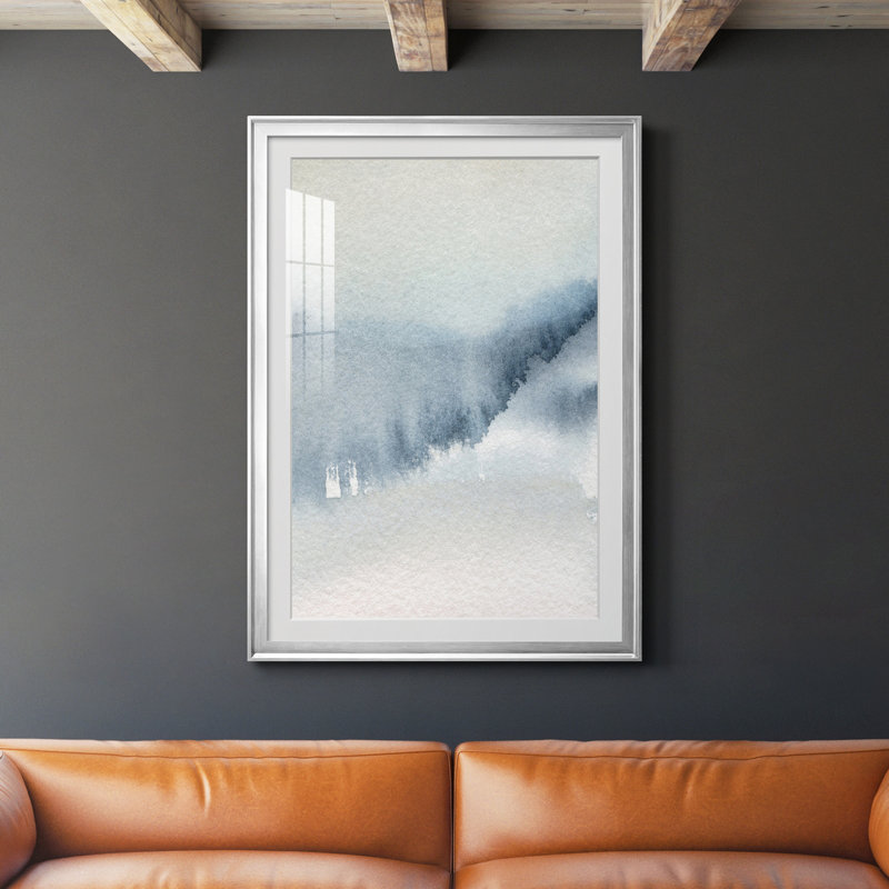 Summer Rain II - peinture encadrée, Argent, H 26,5 po x l 36,5 po x P 1,5 po