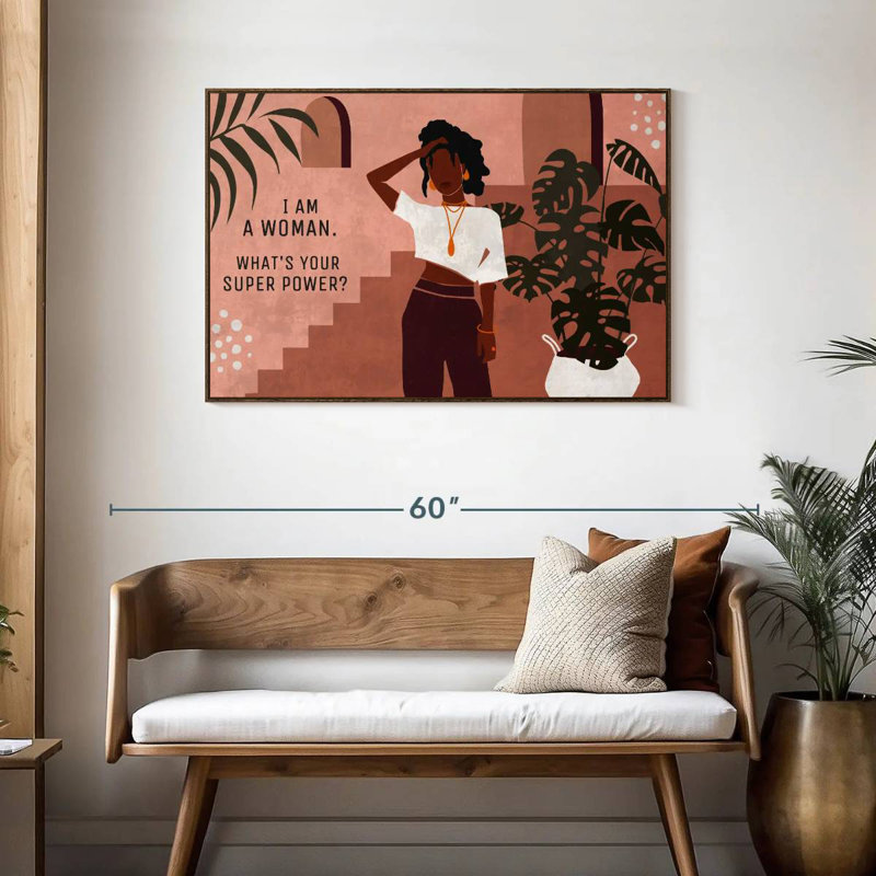 I Am A Woman II, 43 po x 29 po, Cadre flottant en noyer