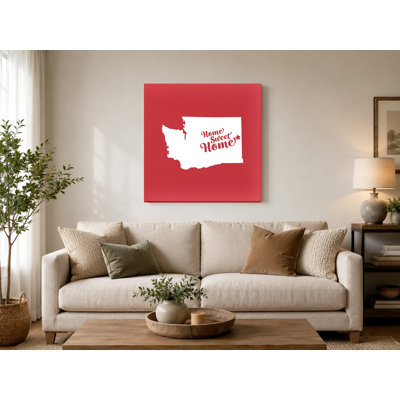 Home Sweet Seattle — Washington State Silhouette — Canvas Wall Art