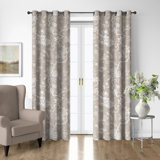 Elwood Cornflower Cotton Grommet Top Drapery Panel Set of 2