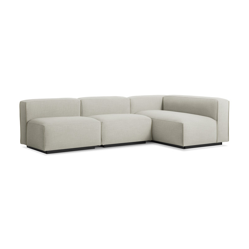 Cleon Modular Sectional, Maharam Meld in Panda 100% Polyester, Left Hand Facing