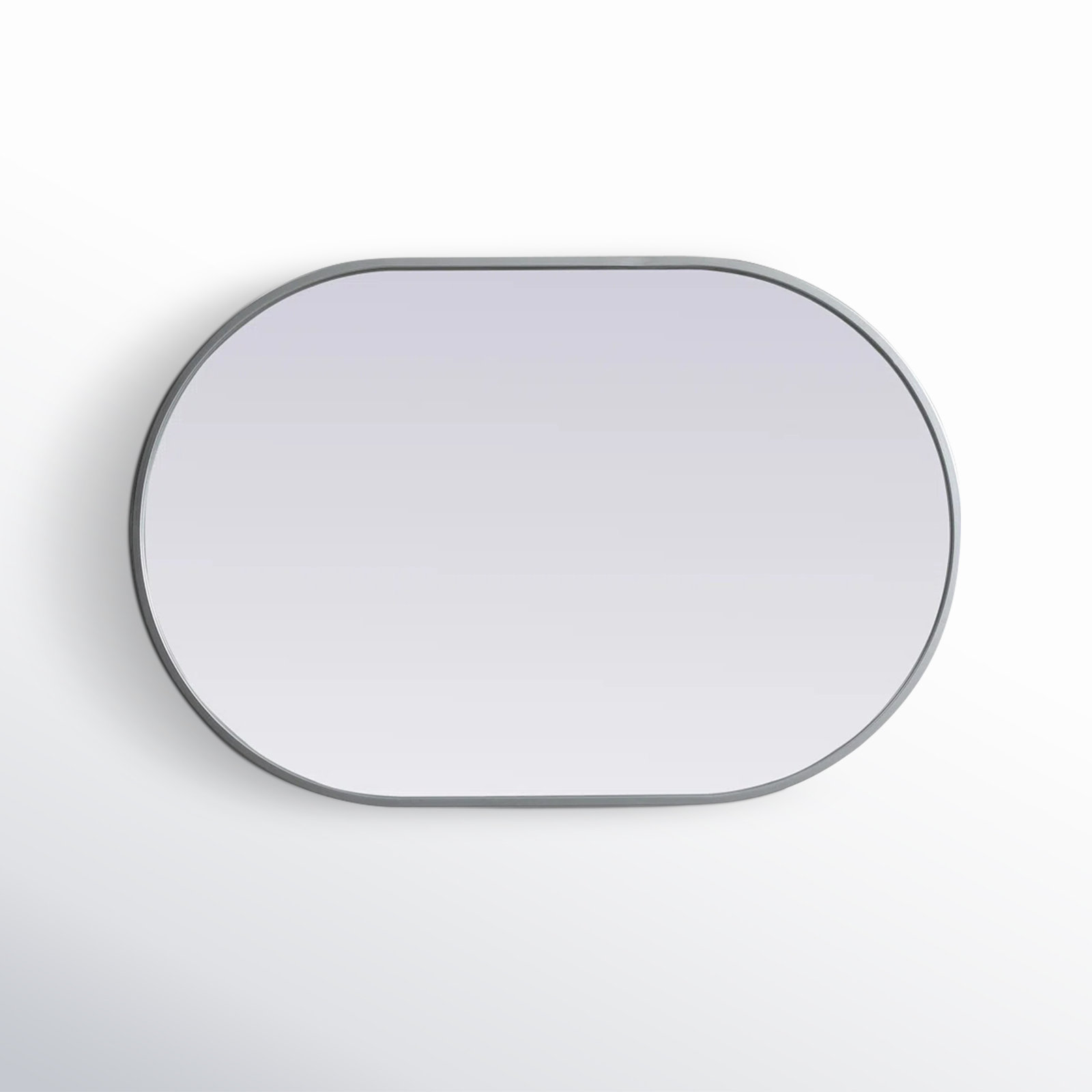 Sabine Metal Pill Wall Mirror, 30" x 20", Silver