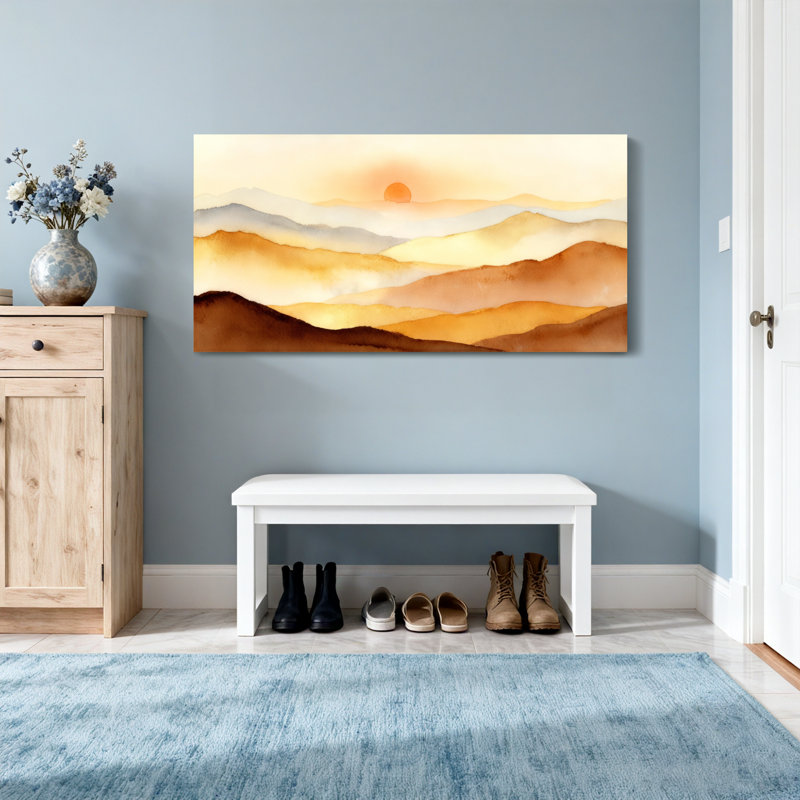 «Landscape & Nature Mountain Landscape Sunset», reproduction d'art sur toile, H 16 po x l 32 po