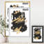 Art mural abstrait sur toile, impression d'art moderne noir doré - Doré et noir Drift I-48299139-48299141