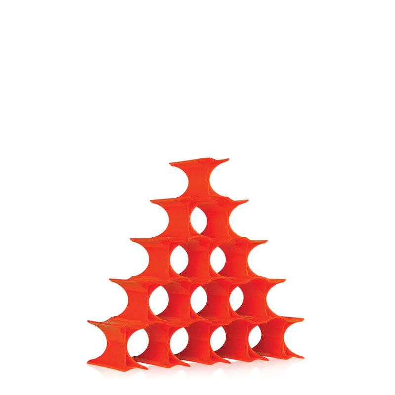 Infinity 10 Bottle Tabletop Wine Bottle Rack, Orange