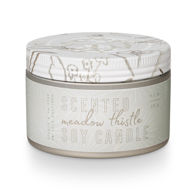 Petite boîte de conserve éprouvée, chardon des prés, Boîte de conserve 4,1 oz argentée / florale