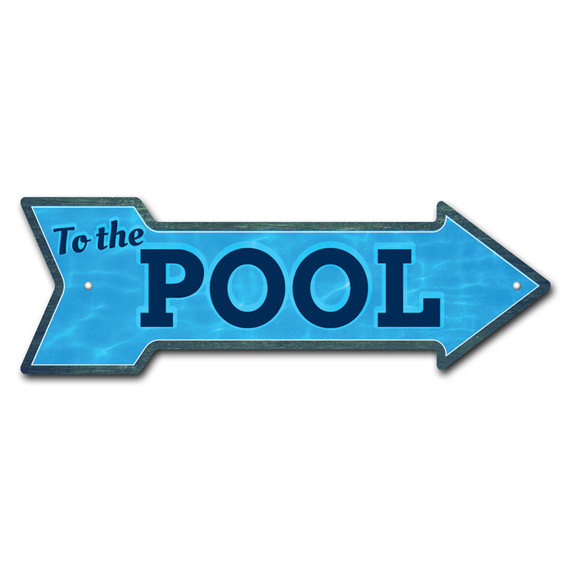 Décalcomanie amusante To The Pool Arrow, H 10 po x l 30 po x P 1 po