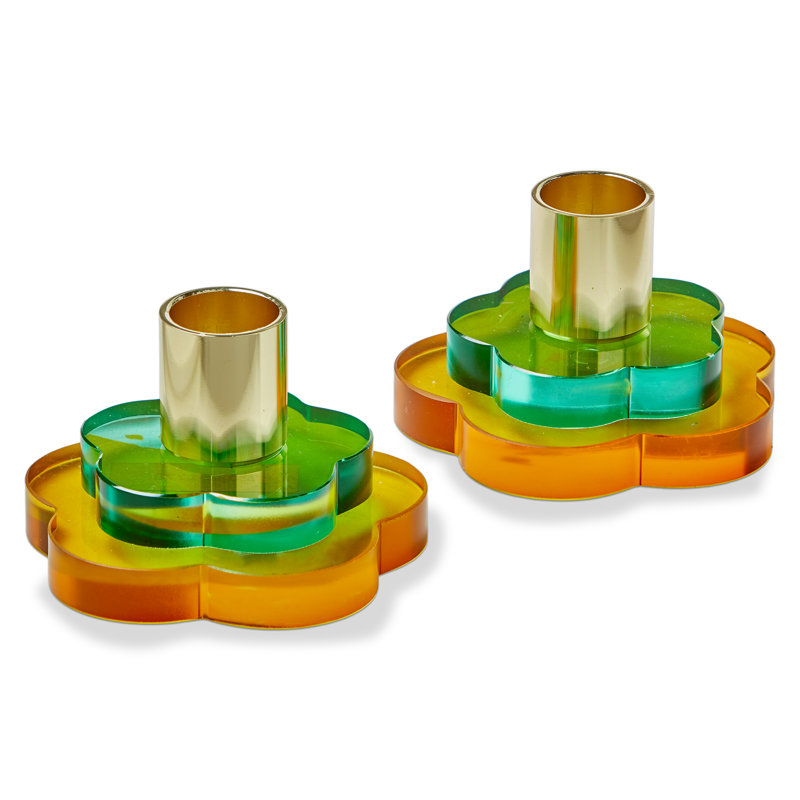 Porte-bougie Flower Power, Jaune