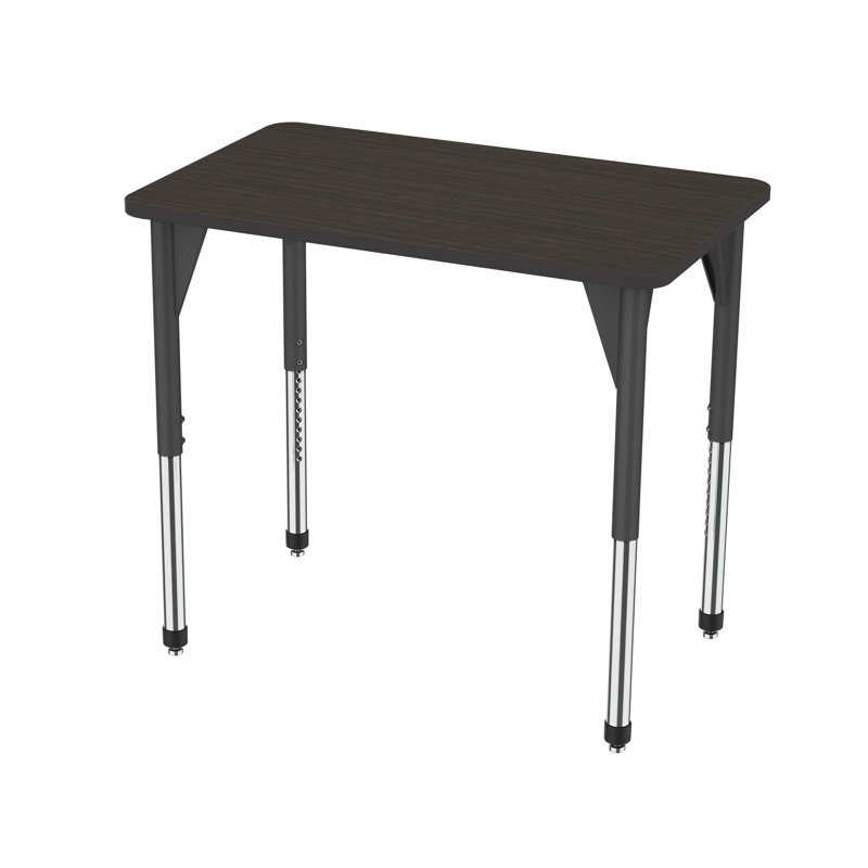 Table d'activité rectangulaire à hauteur réglable Premier Series, H 42 po x L 48 po x l 30 po, Chêne Promenade, Gris