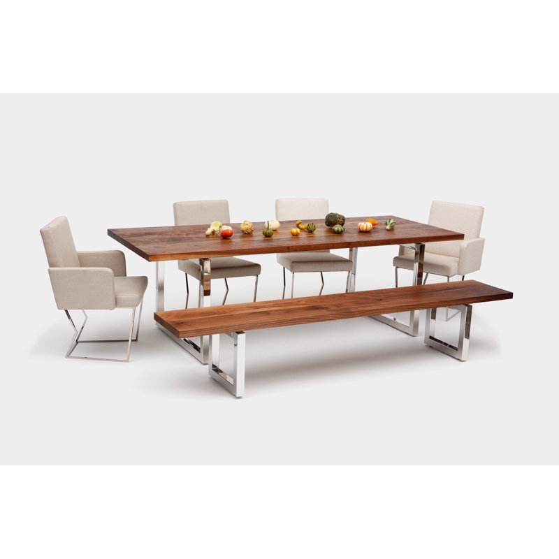 Gax Dining Bench, 18" H x 96" W x 16" D, Stainless Steel
