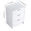 Armoire de rangement autoportante blanche lustrée 24 po, 3 tiroirs à fermeture douce, pour la salle de bain, la chambre à coucher et l'armoire d'organisation avec pièce idéale