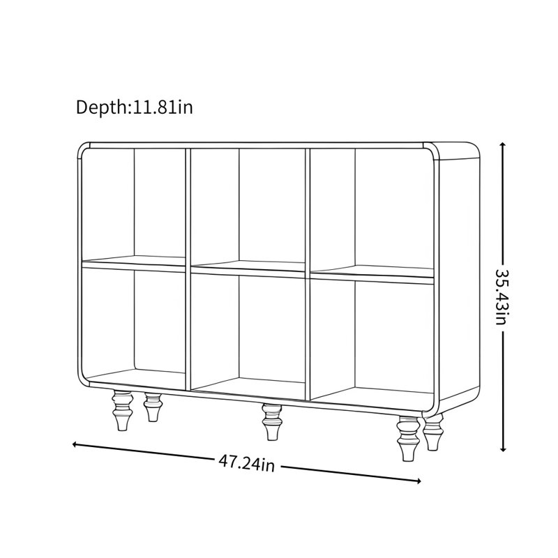 Vitrine simple, classique et tendance, H 35,43 po x l 47,24 po x P 11,81 po