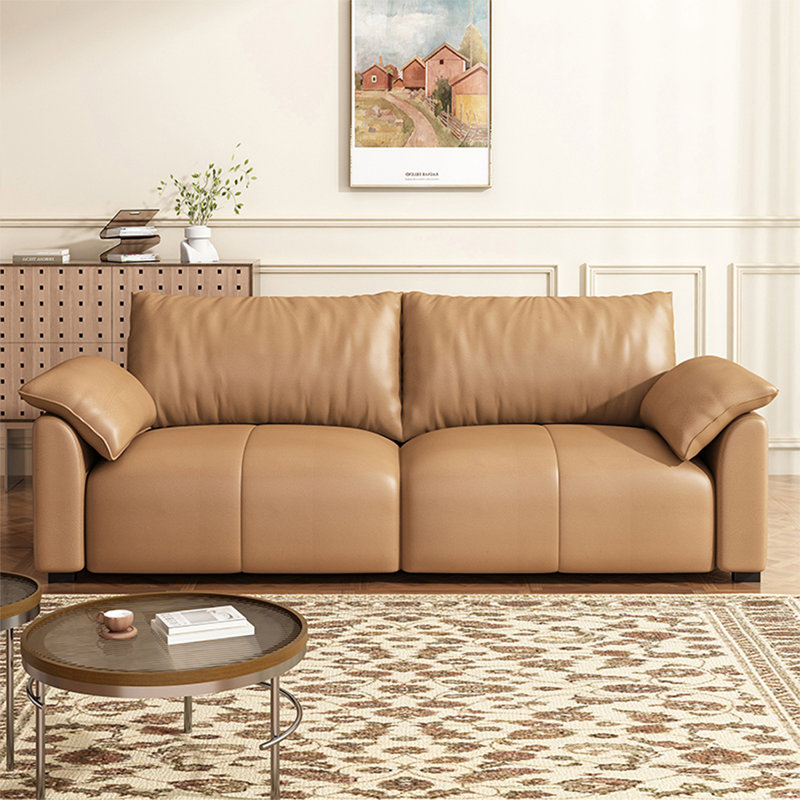 106.3"Brown Cat Scratch Resistant Modular Sofa Couch, 106.3"W*35.43"D*35.43"H