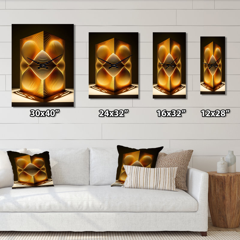 Horloge murale Op-Art Retro Gold, Très grand