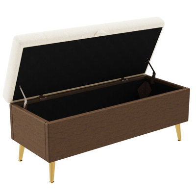 Modern Storage Ottoman Bench Upholstered Bedroom Bench Entryway Storage Ottoman Tufted Ottoman Bench