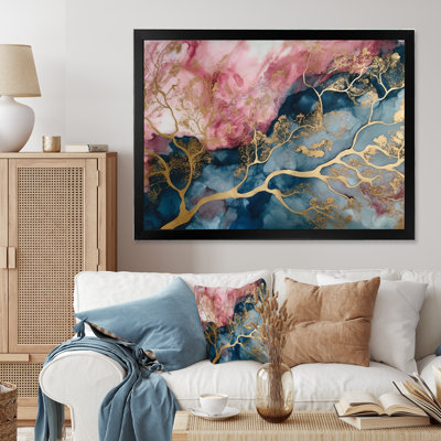 Exploring The Depths Of Pink Geode I - Abstract Marble Wall Art Decor