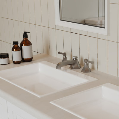 Widespread Double Handle 3 Hole Bathroom Faucet