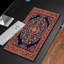  Tapis de souris en caoutchouc, surface en microfibre lisse, base antidérapante, tapis de souris décoratif à bord arrondi pour le bureau et les jeux, 17 po x 47 po, design persan rouge marine-1603870573