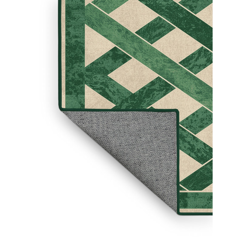Machine Washable Myrtlewood St Patties Modern & Contemporary Abstract Rug in Green – Green Binding, 8x12