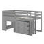 Lit mezzanine simple bas avec tiroirs de rangement-1135982771
