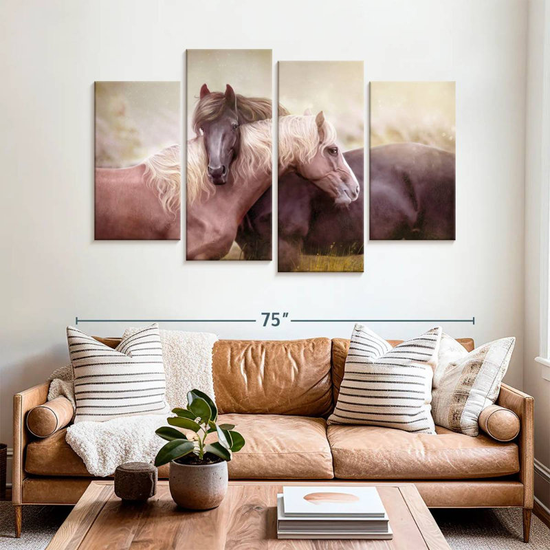Brampt illustrant un cheval romantique, H 42 po x l 68 po