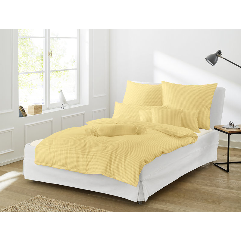 Lumen 2 Piece Duvet Cover Set, Single - 1 Pillowcase (80 x 80 cm), Dark yellow
