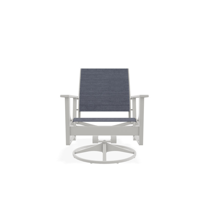 Wexler Outdoor Swivel Lounge Chair, White 6D Sunbrella®, Snow