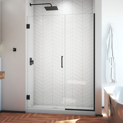Porte de douche sans cadre avec technologie ClearMax ™ Unidoor Plus l 52 po x H 72 po