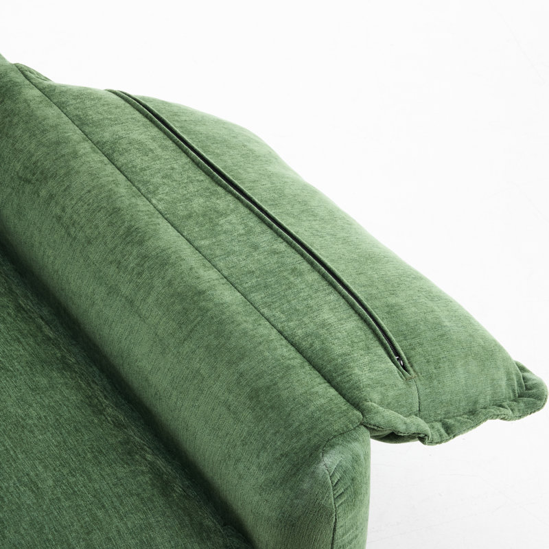 Fauteuil surdimensionné avec structure renforcée et dossier haut revêtu de chenille, H 35,35 po x l 38,73 po x P 35,43 po