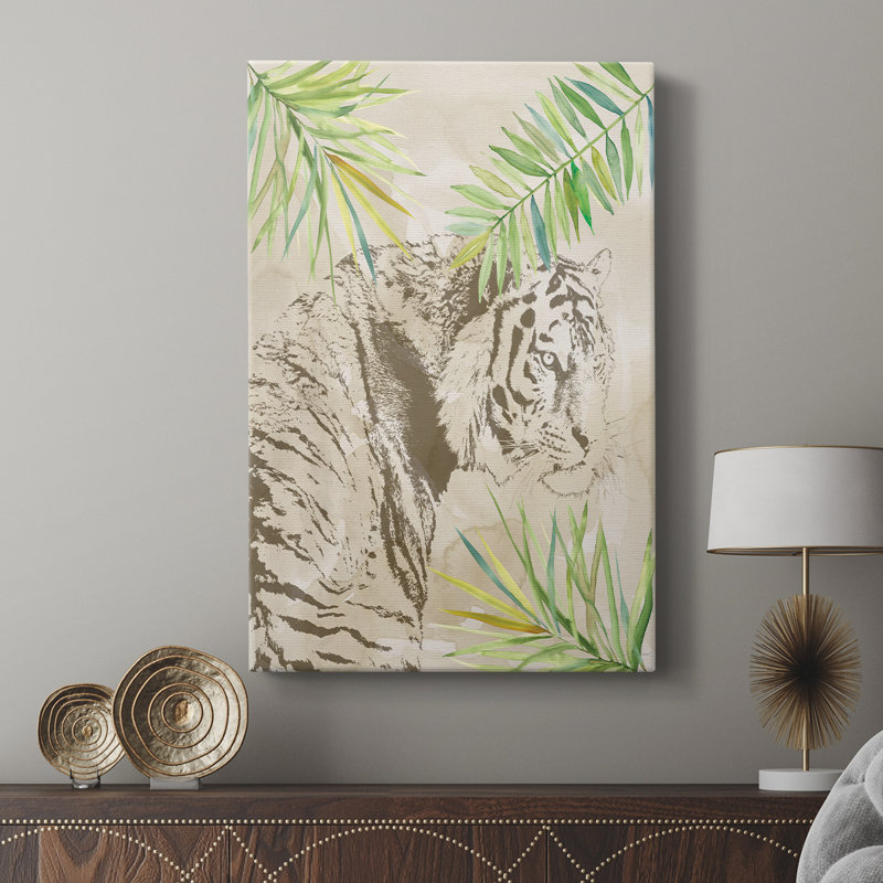 Boho Jungle Cat I - galerie sur mesure enveloppée Cavas, H 48 po x l 32 po